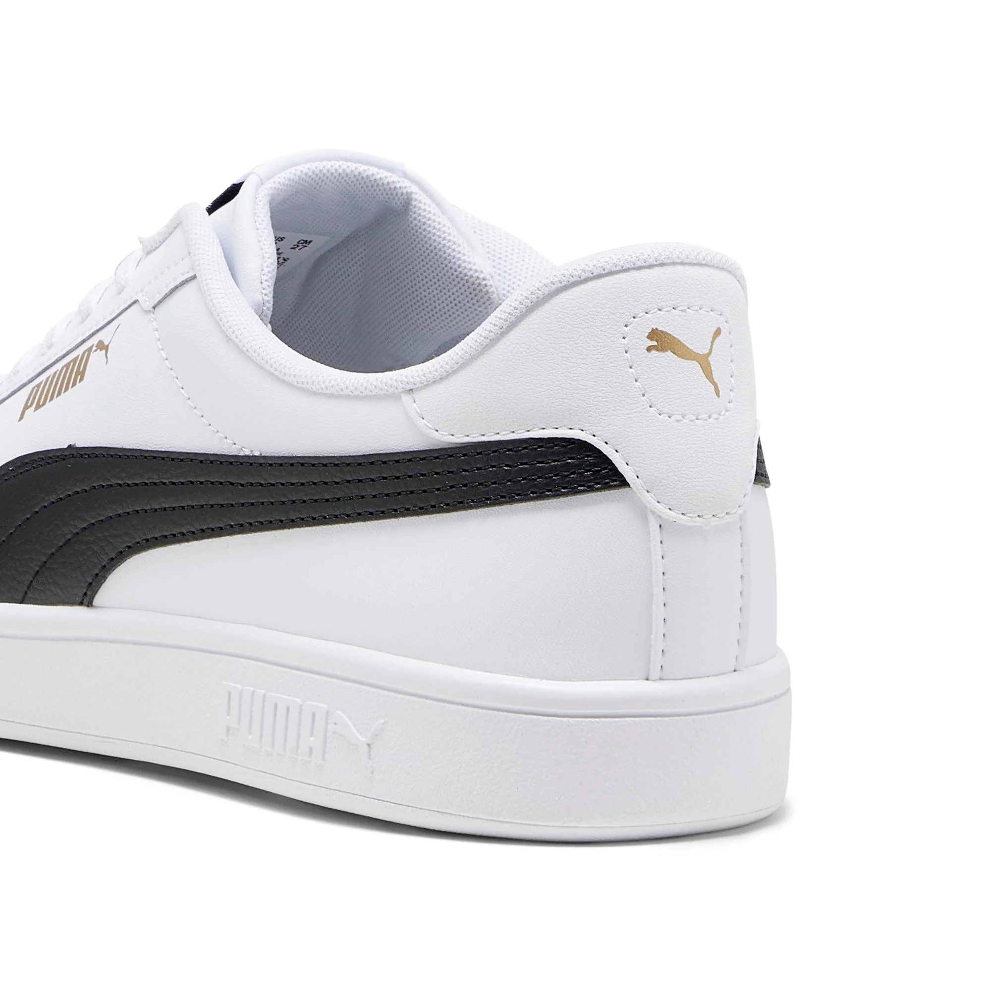 Sneakers bianche da uomo con striscia laterale nera Puma Smash 3.0 L - Image 4