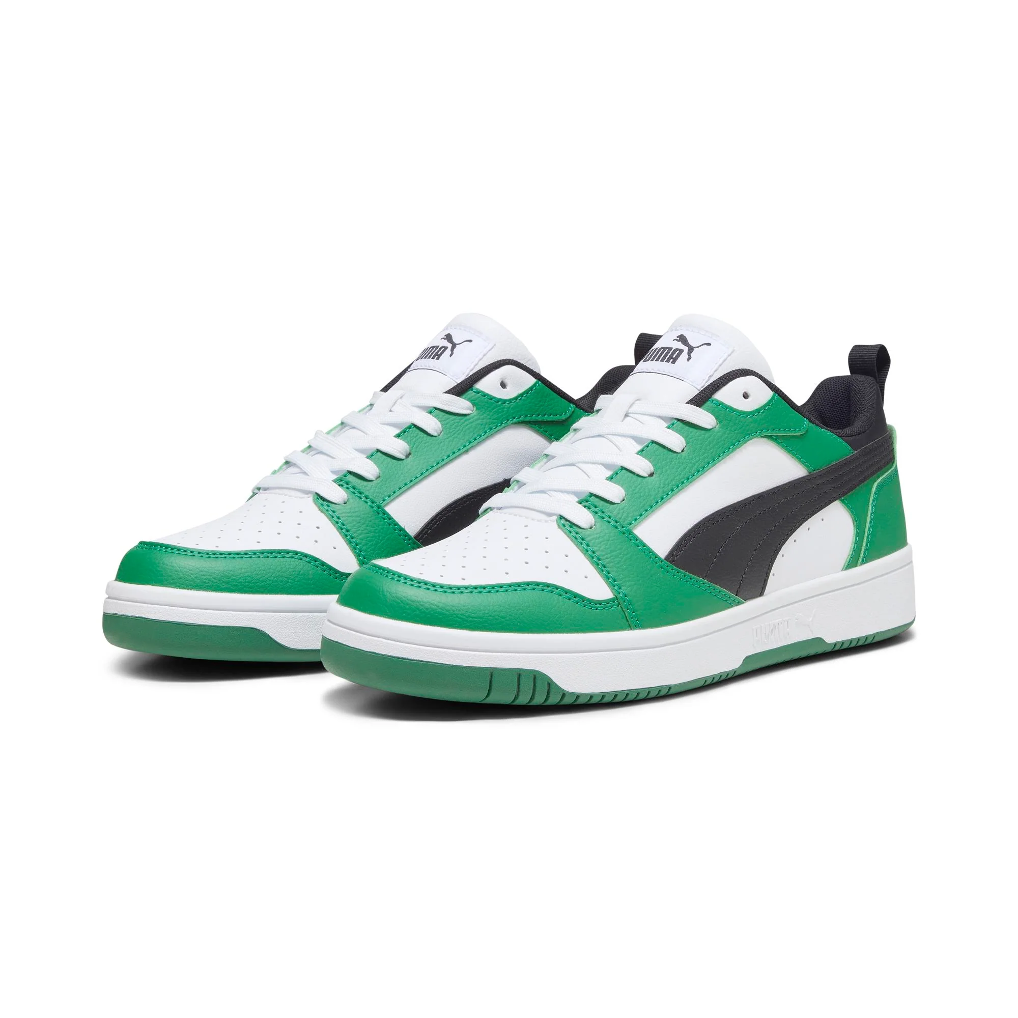 Sneakers bianche da uomo dettagli verdi e neri Puma Rebound v6 - Image 3