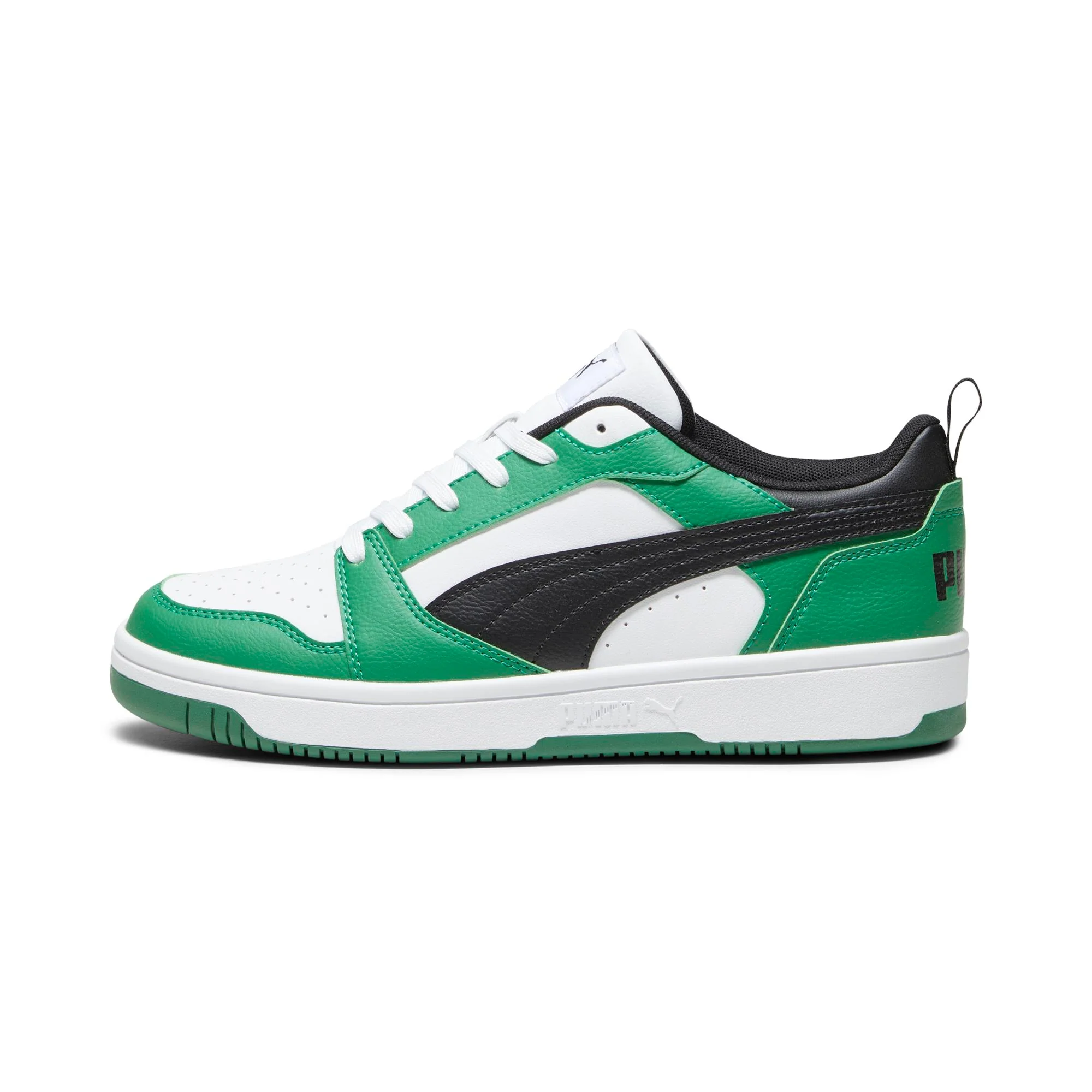 Sneakers bianche da uomo dettagli verdi e neri Puma Rebound v6 - Image 5