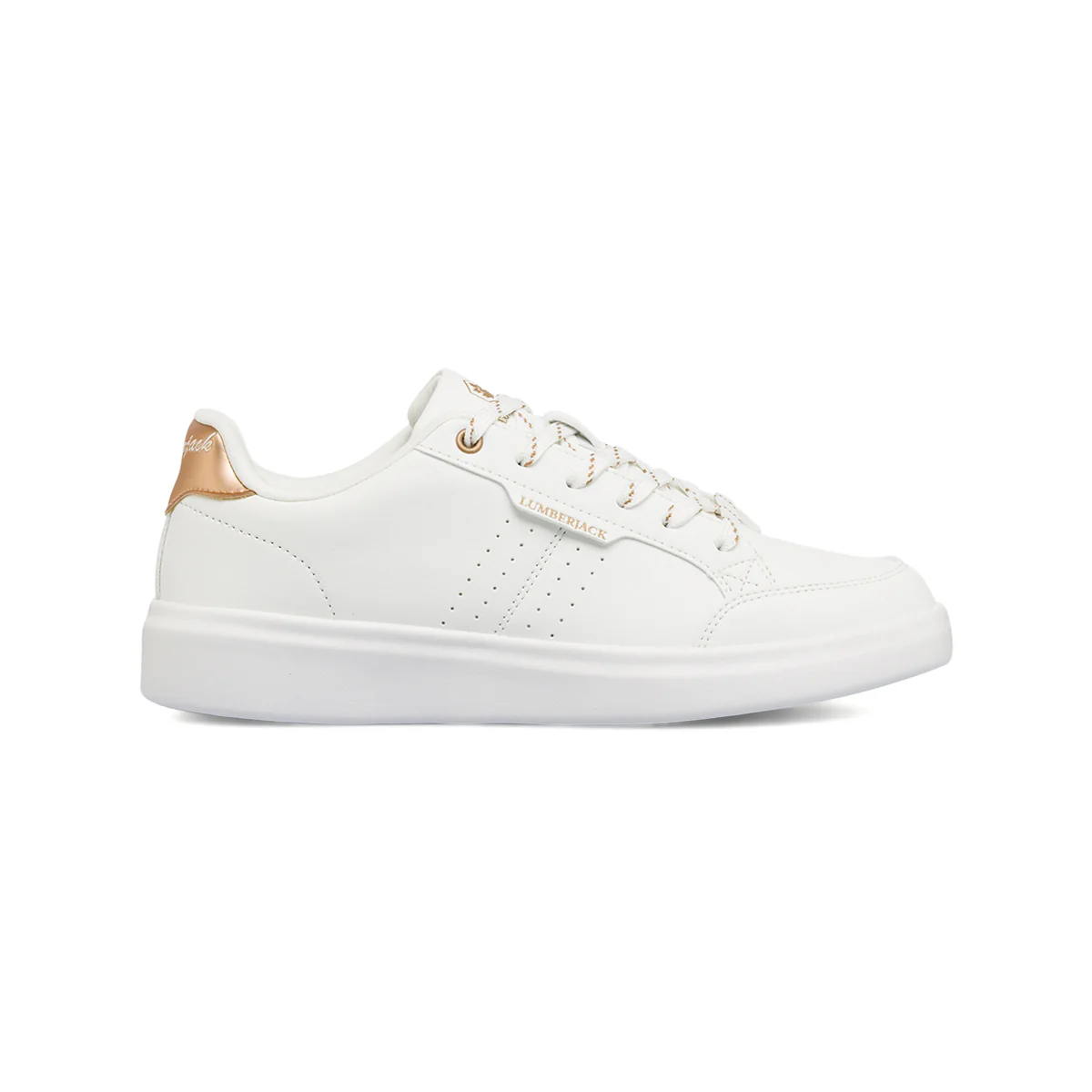 Sneakers Bianche Donna con dettagli oro e logo Lumberjack