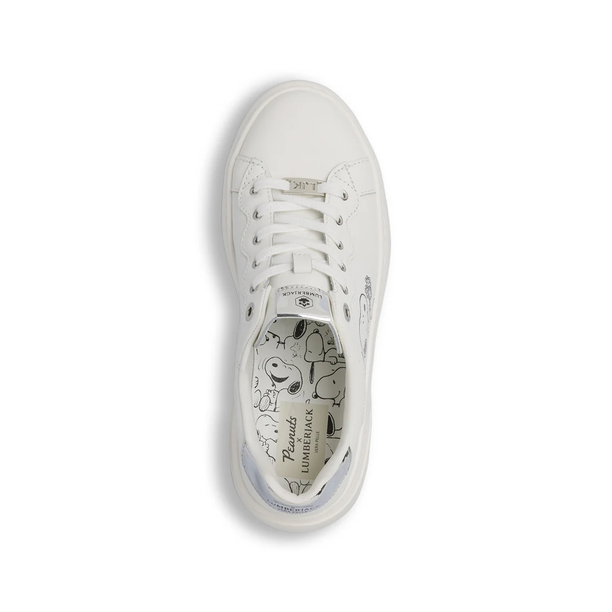Sneakers Bianche Donna con suola platform Snoopy Peanuts Lumberjack - Image 5