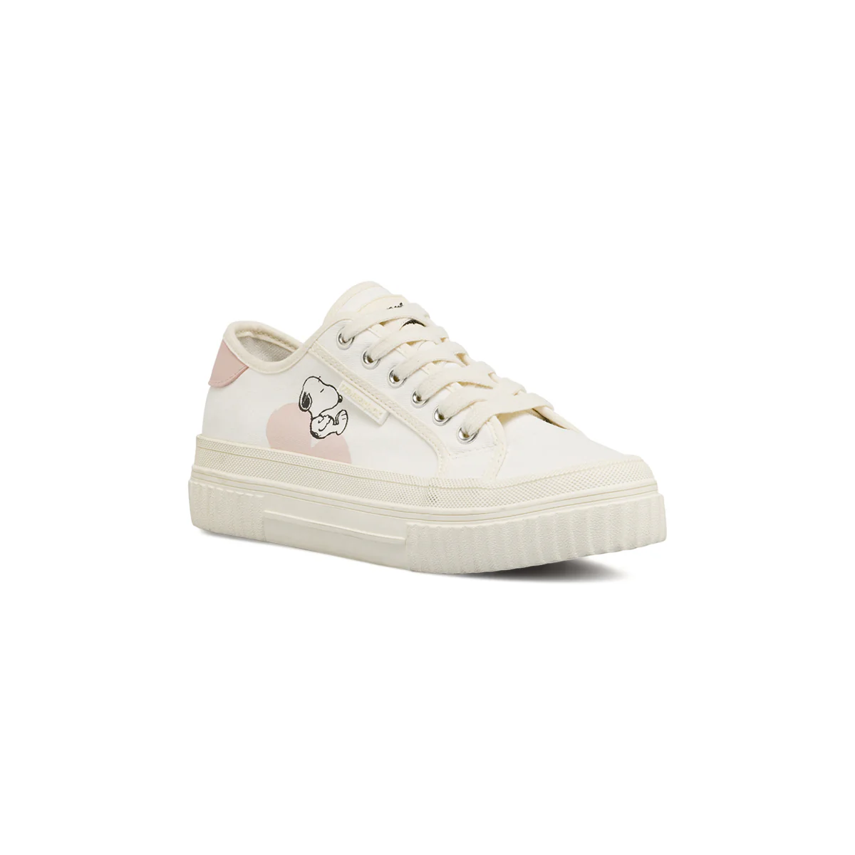 Sneakers Bianche Donna in tela con stampa Snoopy Peanuts Lumberjack - Image 2