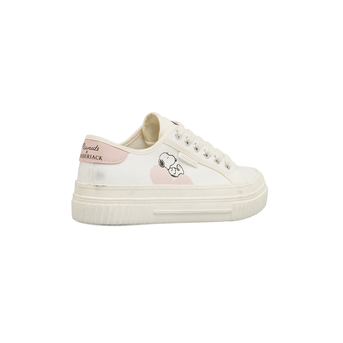 Sneakers Bianche Donna in tela con stampa Snoopy Peanuts Lumberjack - Image 3