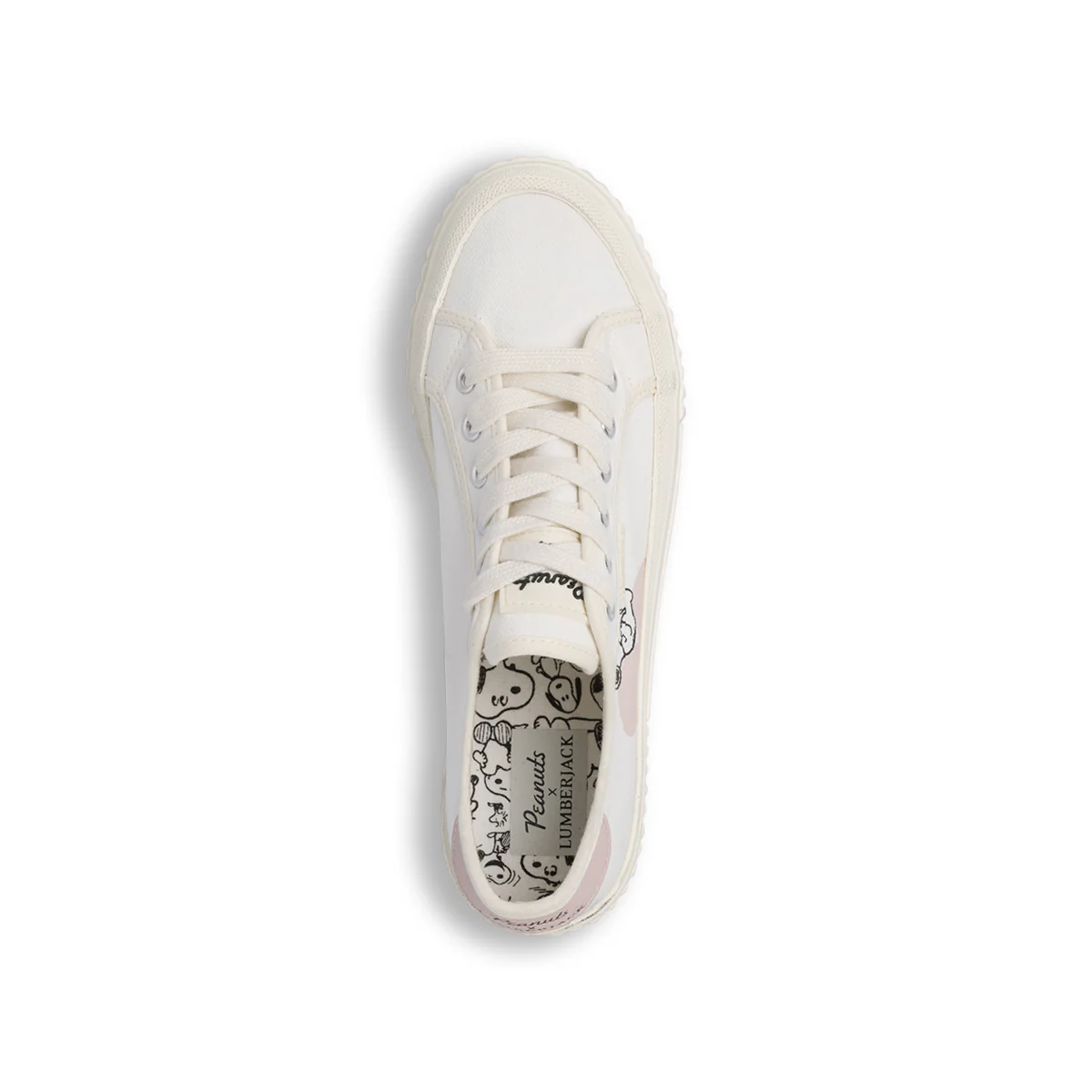 Sneakers Bianche Donna in tela con stampa Snoopy Peanuts Lumberjack - Image 5