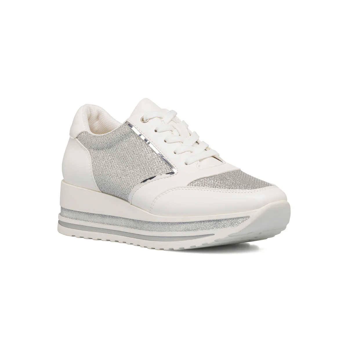 Sneakers bianche e argento da donna con maxi-suola Lora Ferres - Image 2