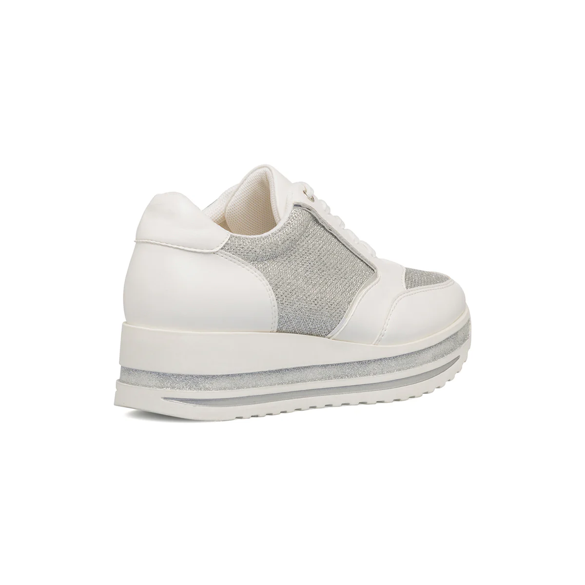 Sneakers bianche e argento da donna con maxi-suola Lora Ferres - Image 3