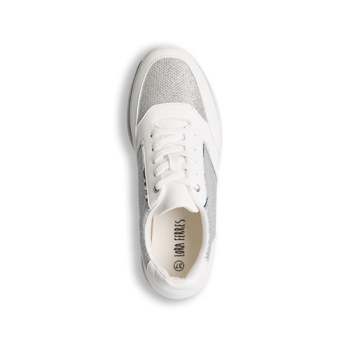 Sneakers bianche e argento da donna con maxi-suola Lora Ferres - Image 5