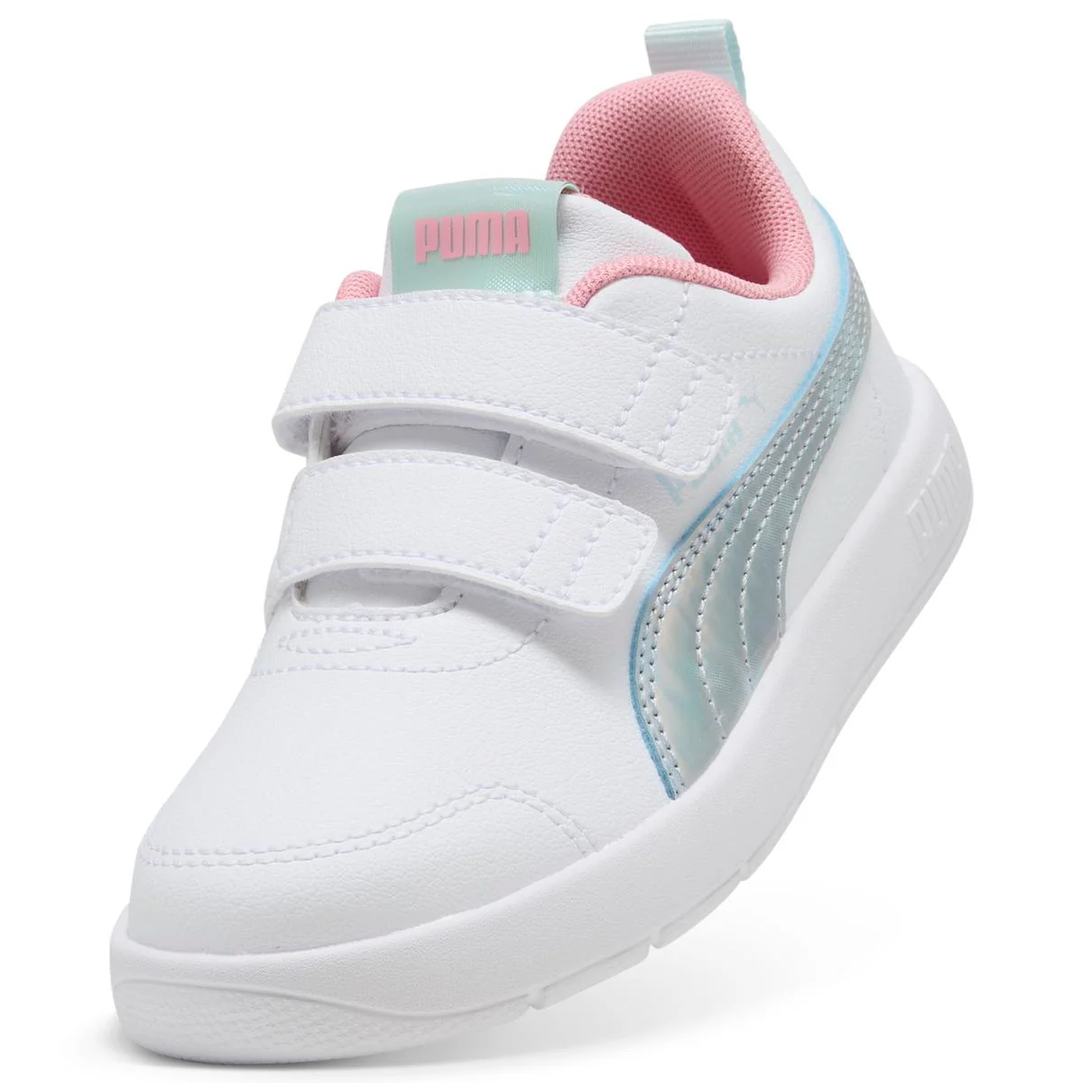 Sneakers bianche e argento da Ragazza Puma Courtflex V3 - Image 2