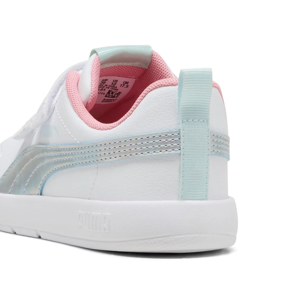 Sneakers bianche e argento da Ragazza Puma Courtflex V3 - Image 4