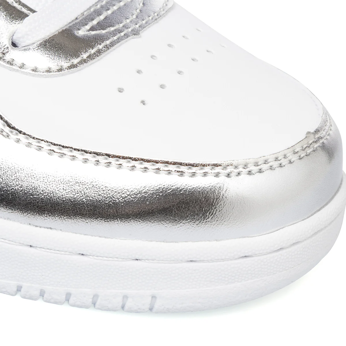 Sneakers bianche e argento effetto laminato da donna Diadora Raptor Low - Image 5