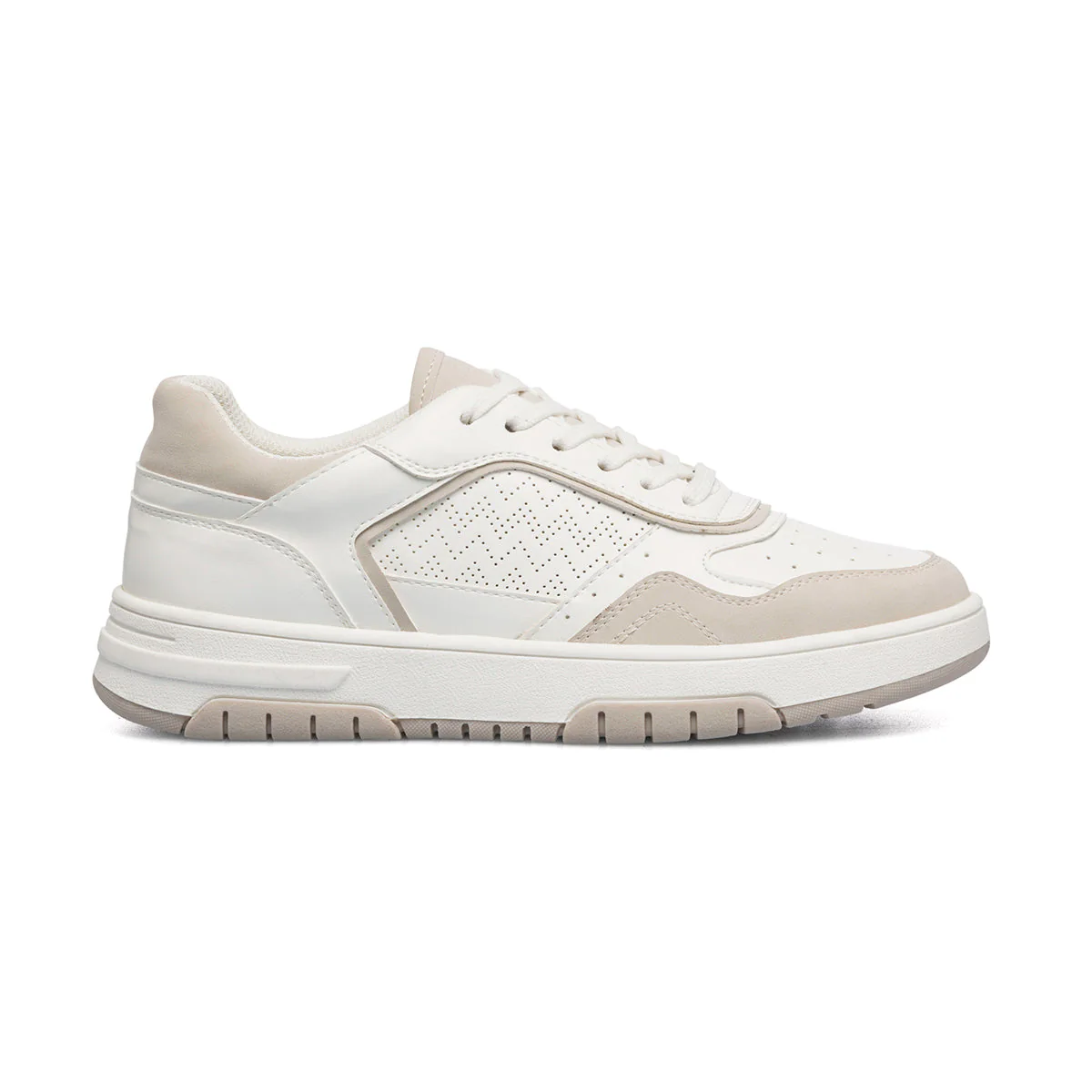 Sneakers bianche e beige da donna con dettagli traforati Swish Jeans