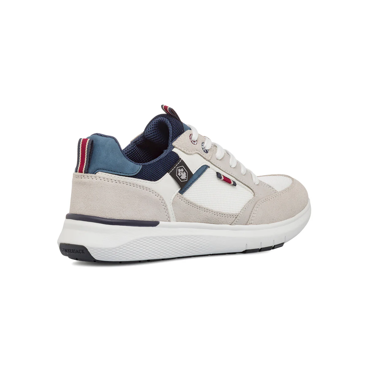 Sneakers bianche e beige da Uomo con inserti effetto scamosciato Lumberjack - Image 3