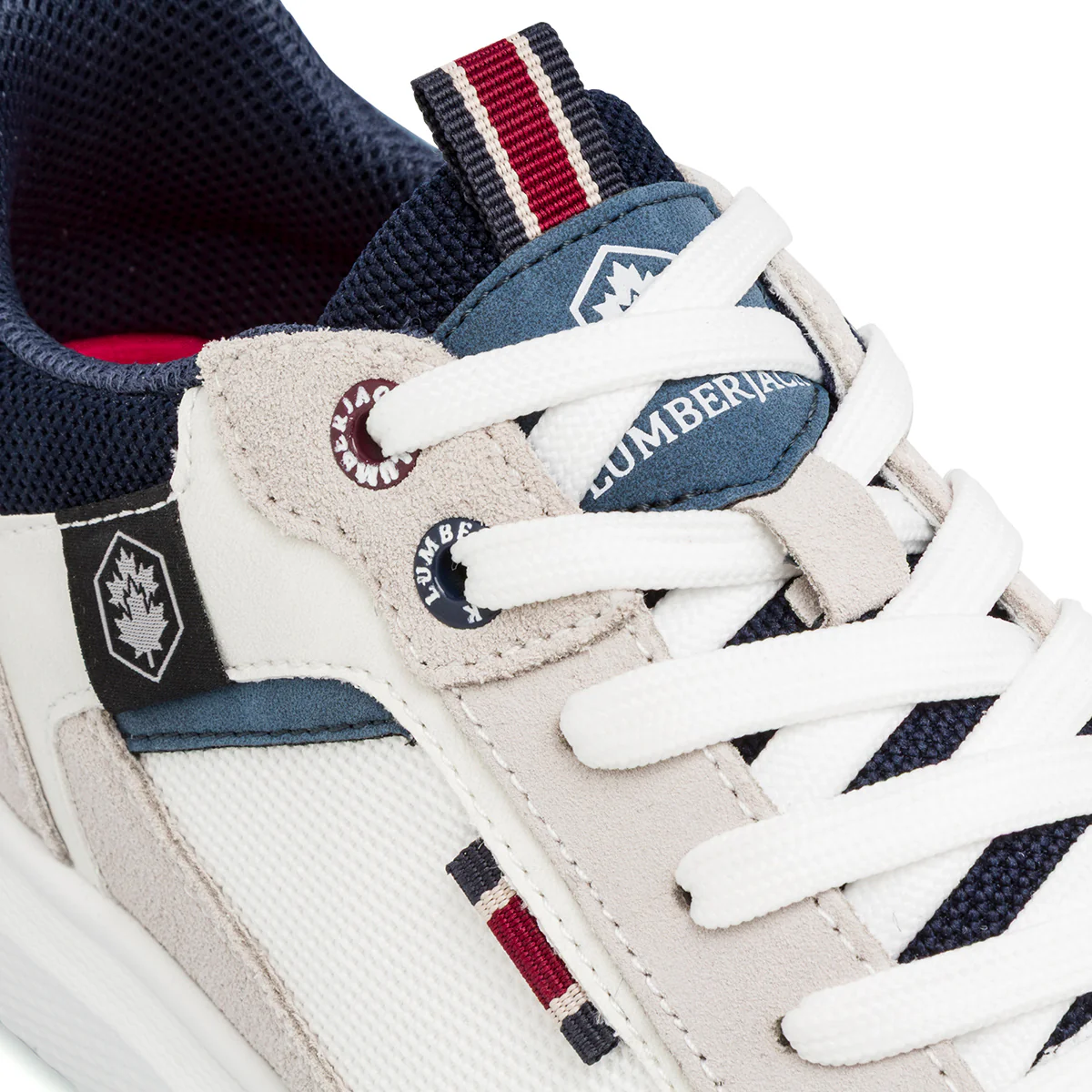 Sneakers bianche e beige da Uomo con inserti effetto scamosciato Lumberjack - Image 4