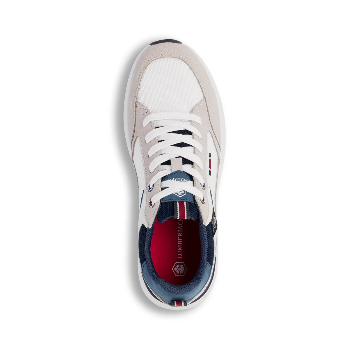 Sneakers bianche e beige da Uomo con inserti effetto scamosciato Lumberjack - Image 5