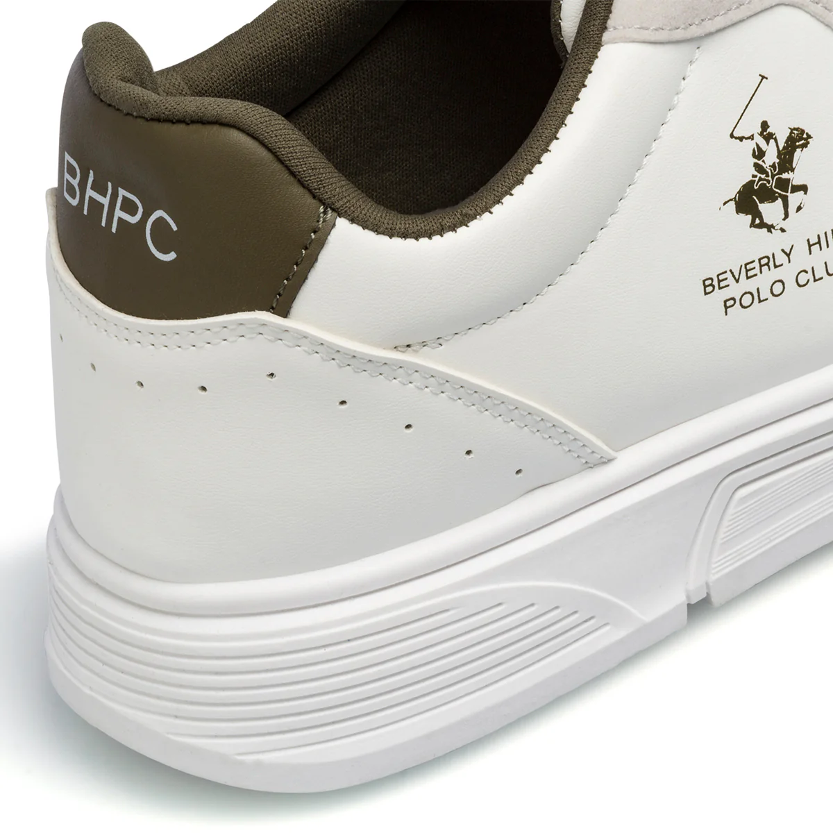 Sneakers bianche e beige da uomo con logo laterale Beverly Hills Polo Club - Image 6
