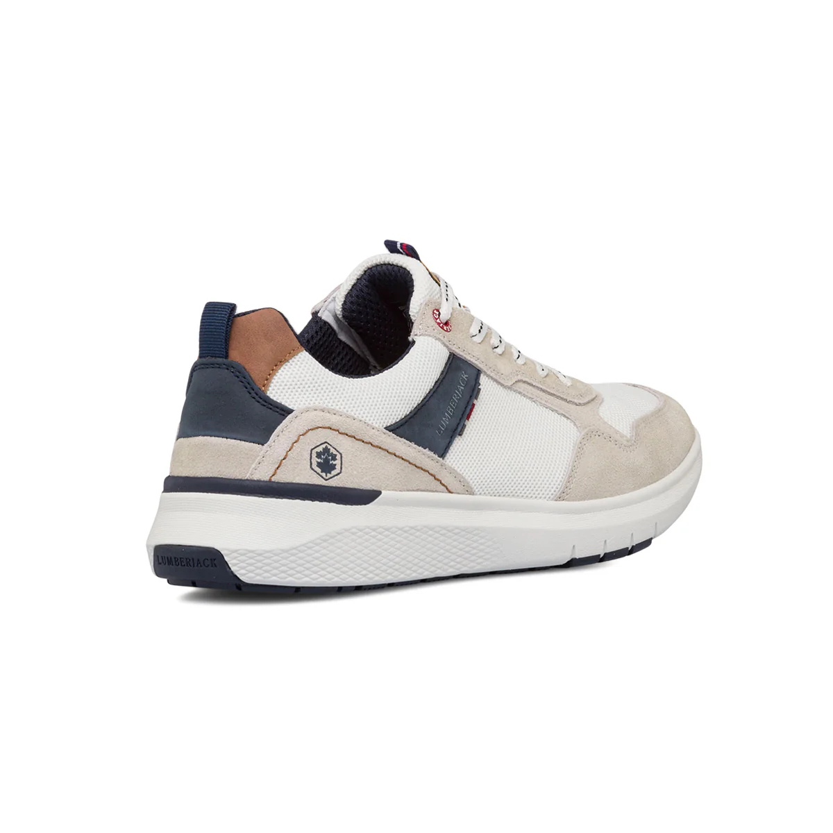 Sneakers bianche e beige da uomo in pelle Lumberjack Neil - Image 3
