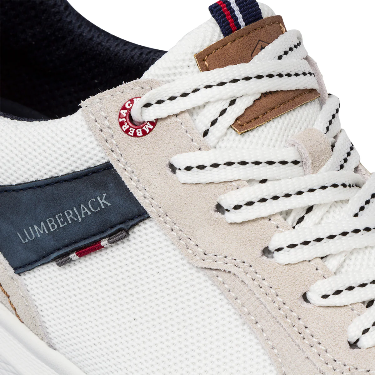 Sneakers bianche e beige da uomo in pelle Lumberjack Neil - Image 6