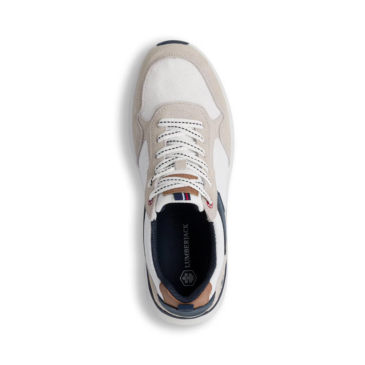 Sneakers bianche e beige da uomo in pelle Lumberjack Neil - Image 7