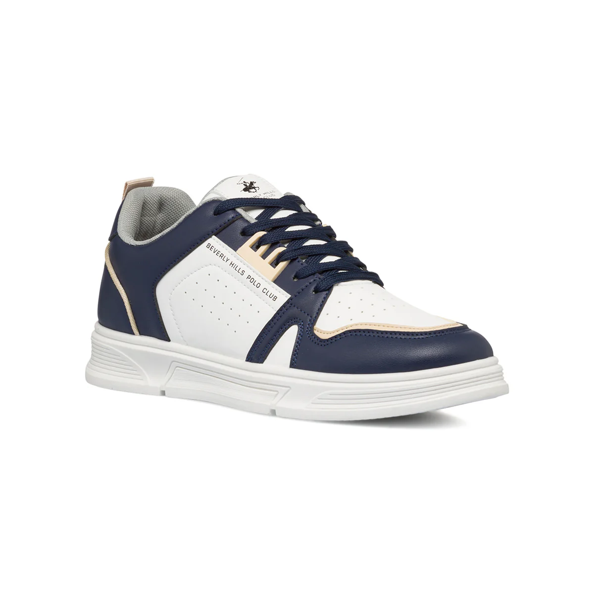 Sneakers bianche e blu da uomo con dettagli traforati Beverly Hills Polo Club - Image 2