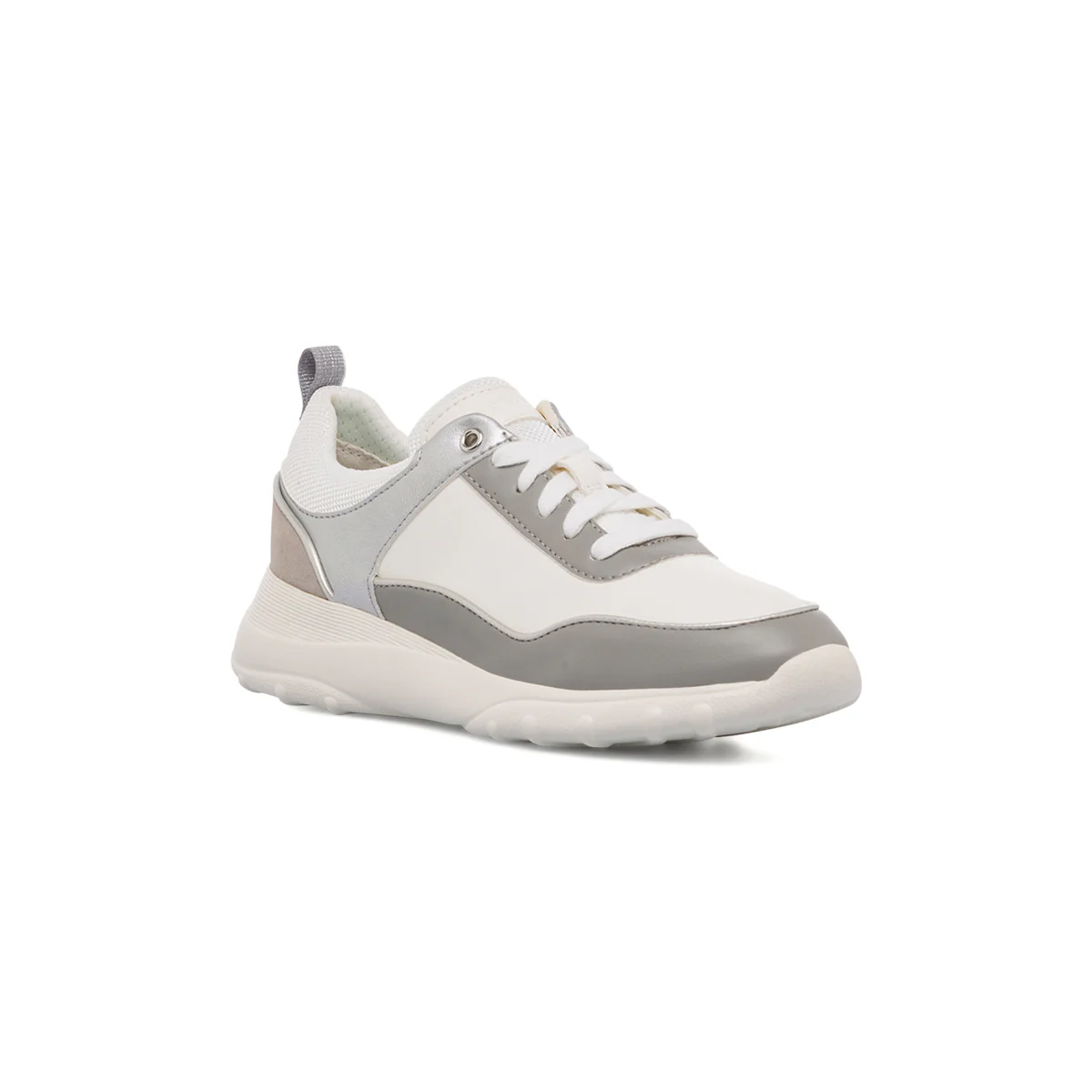 Sneakers bianche e grigie con dettagli metallizzati da donna Geox Alleniee - Image 2