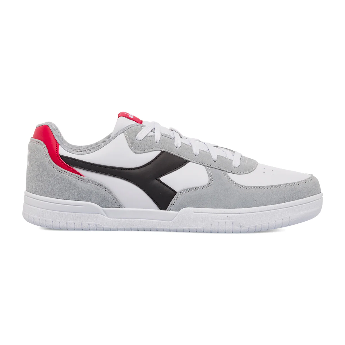 Sneakers bianche e grigie da uomo con logo a contrasto Diadora Raptor Low Sl