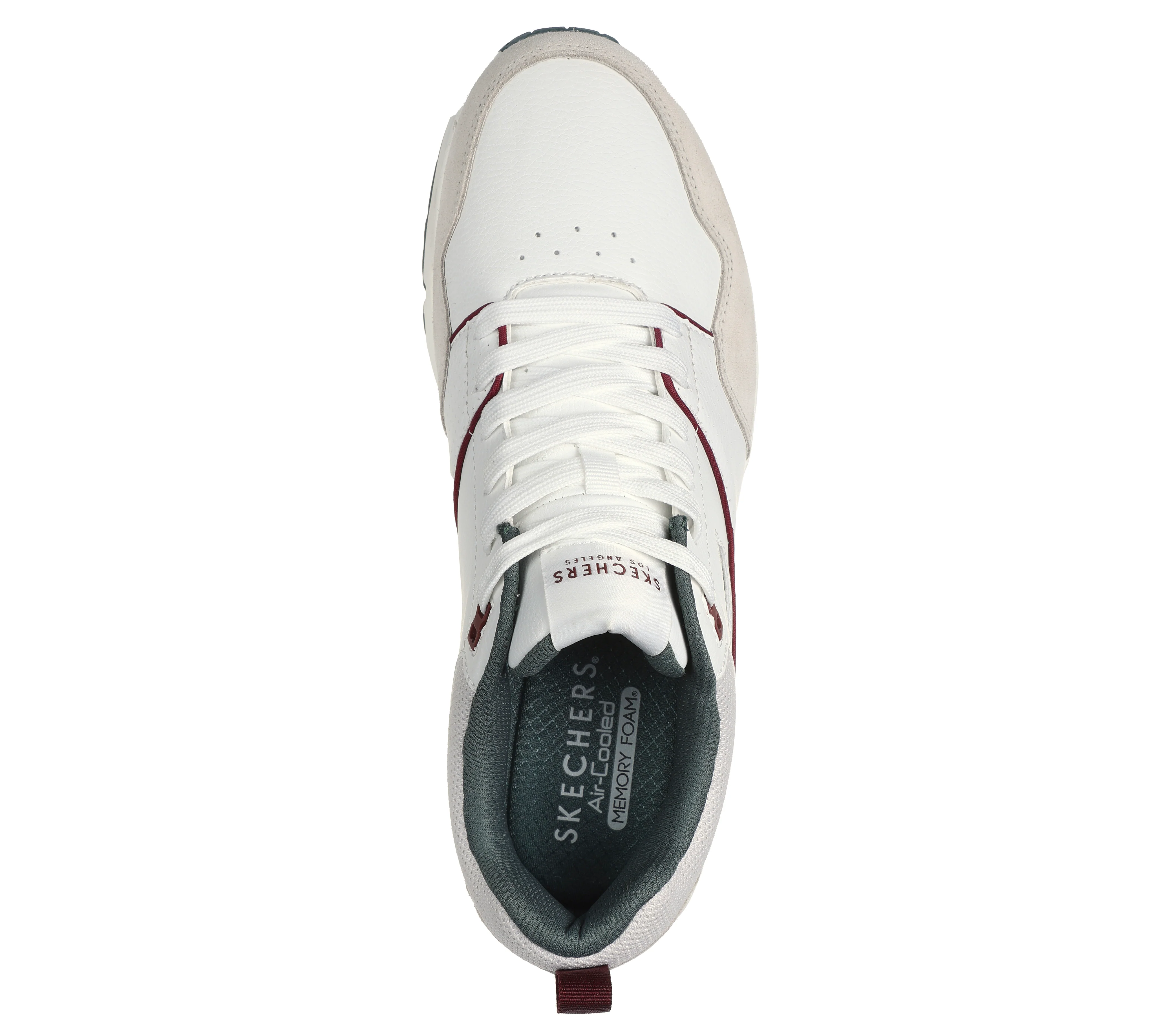 Sneakers bianche e grigie da uomo con suola ad aria Skechers Uno - Retro One - Image 2
