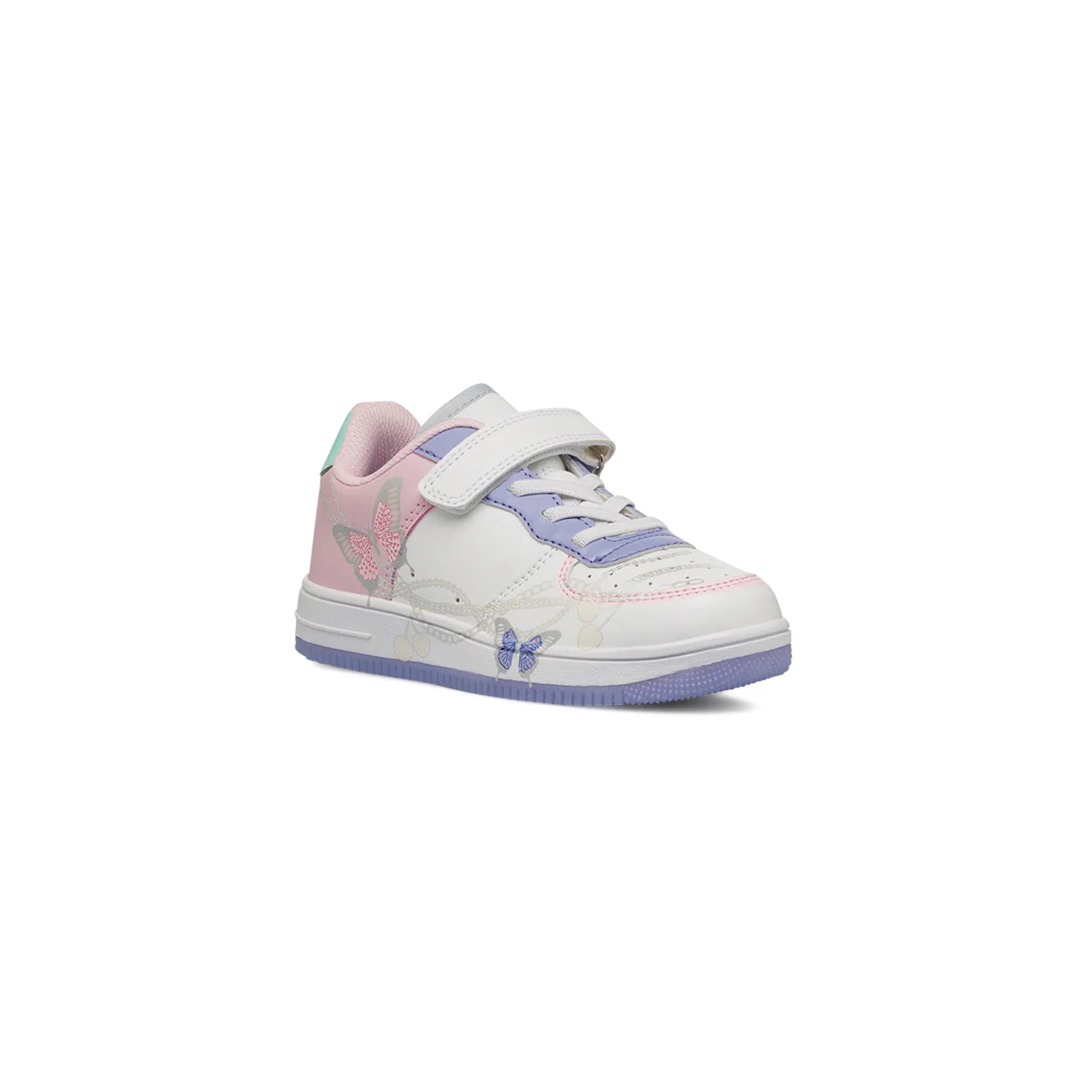 Sneakers bianche e lilla da Bambina con farfalle e strappo Dieci Baci - Image 2