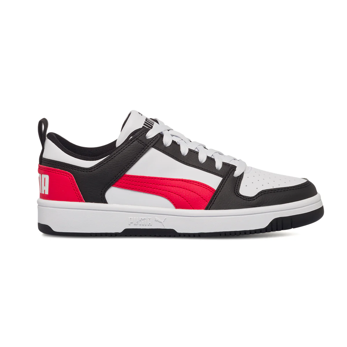 Sneakers bianche e nere con dettagli rossi Puma Rebound Layup Lo SL Jr