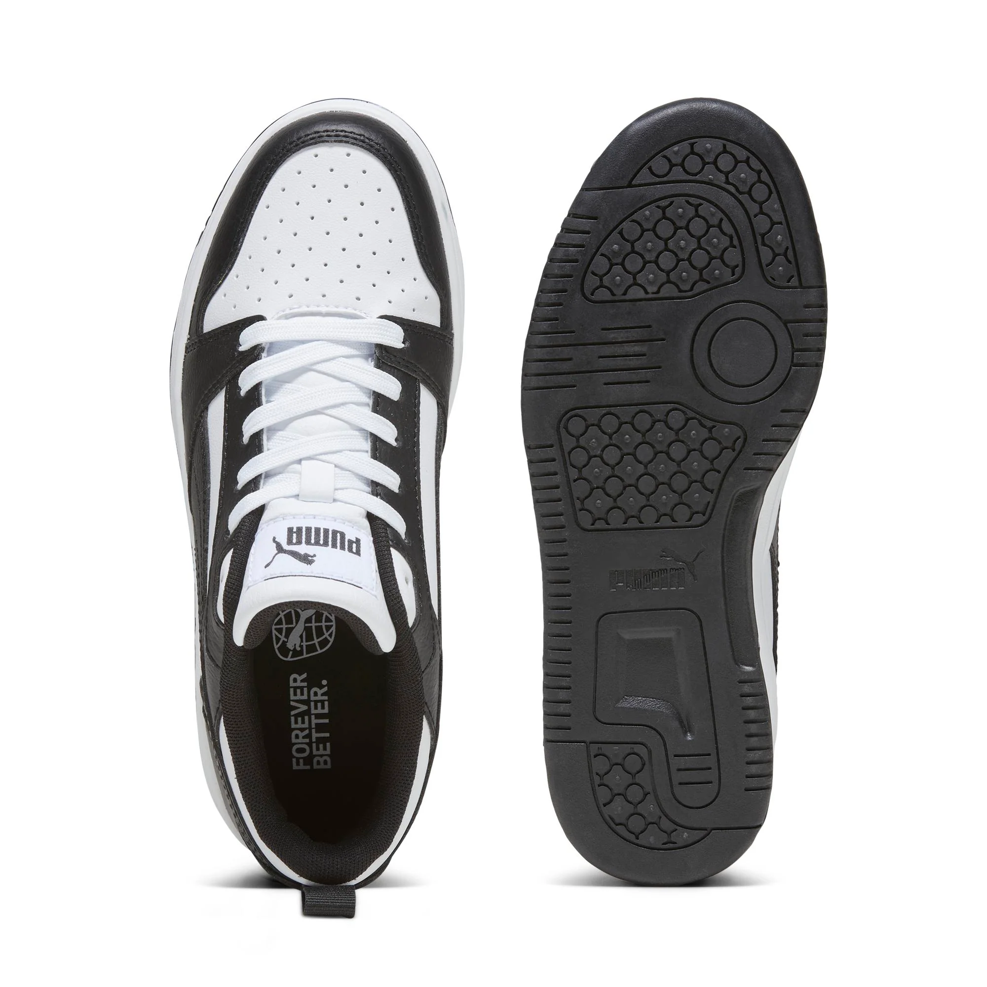 Sneakers bianche e nere da ragazzo Puma Rebound V6 Lo Jr - Image 4