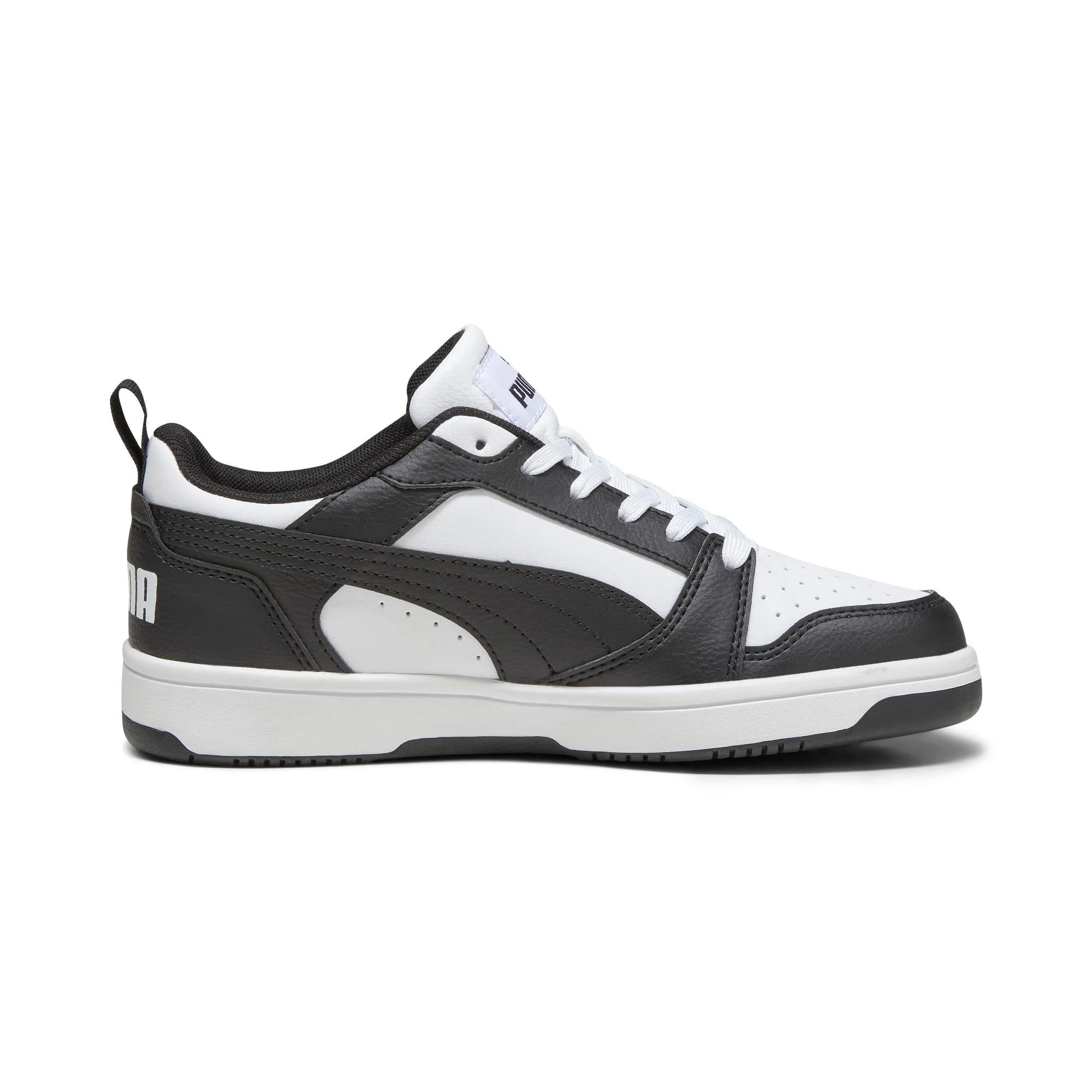 Sneakers bianche e nere da ragazzo Puma Rebound V6 Lo Jr - Image 5
