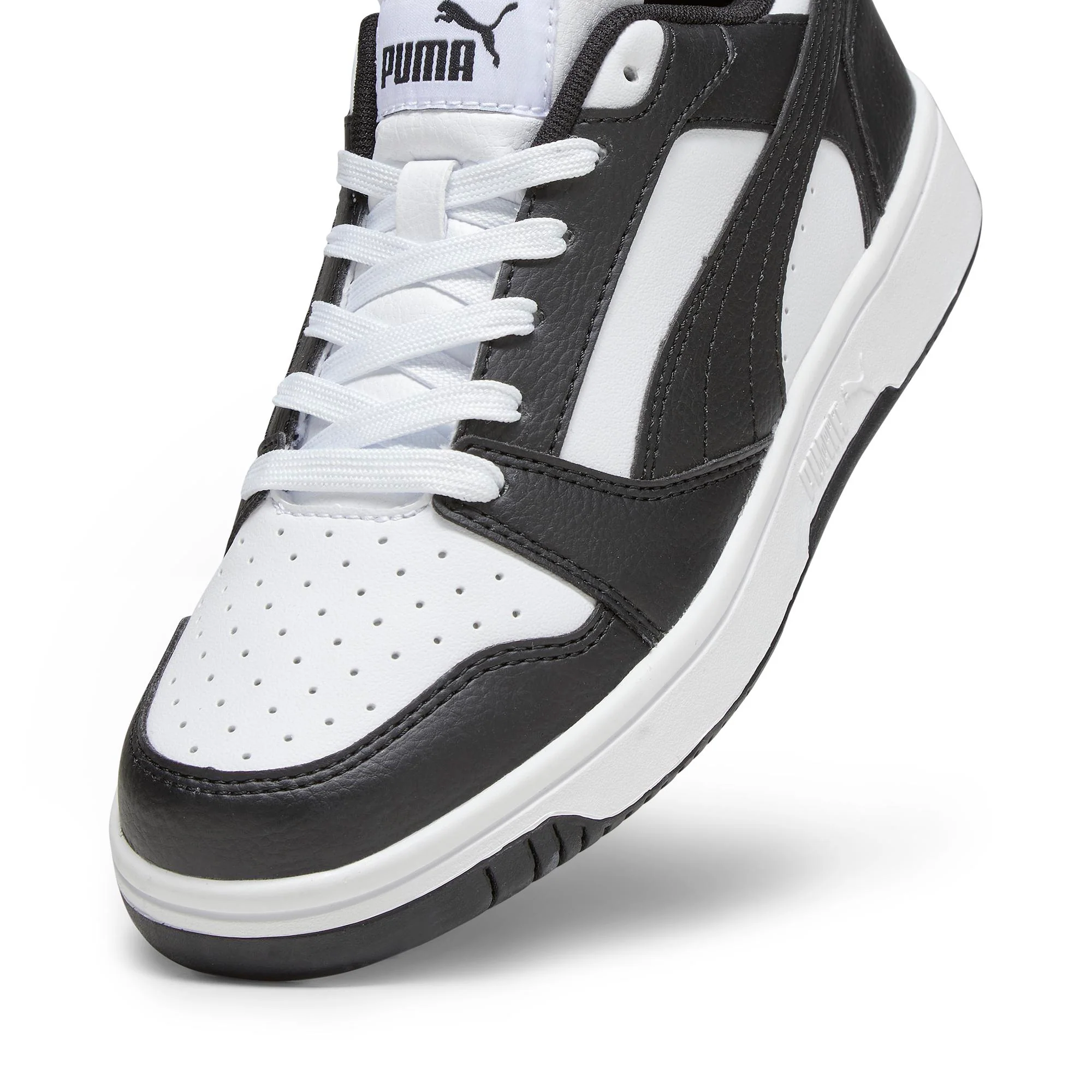 Sneakers bianche e nere da ragazzo Puma Rebound V6 Lo Jr - Image 6