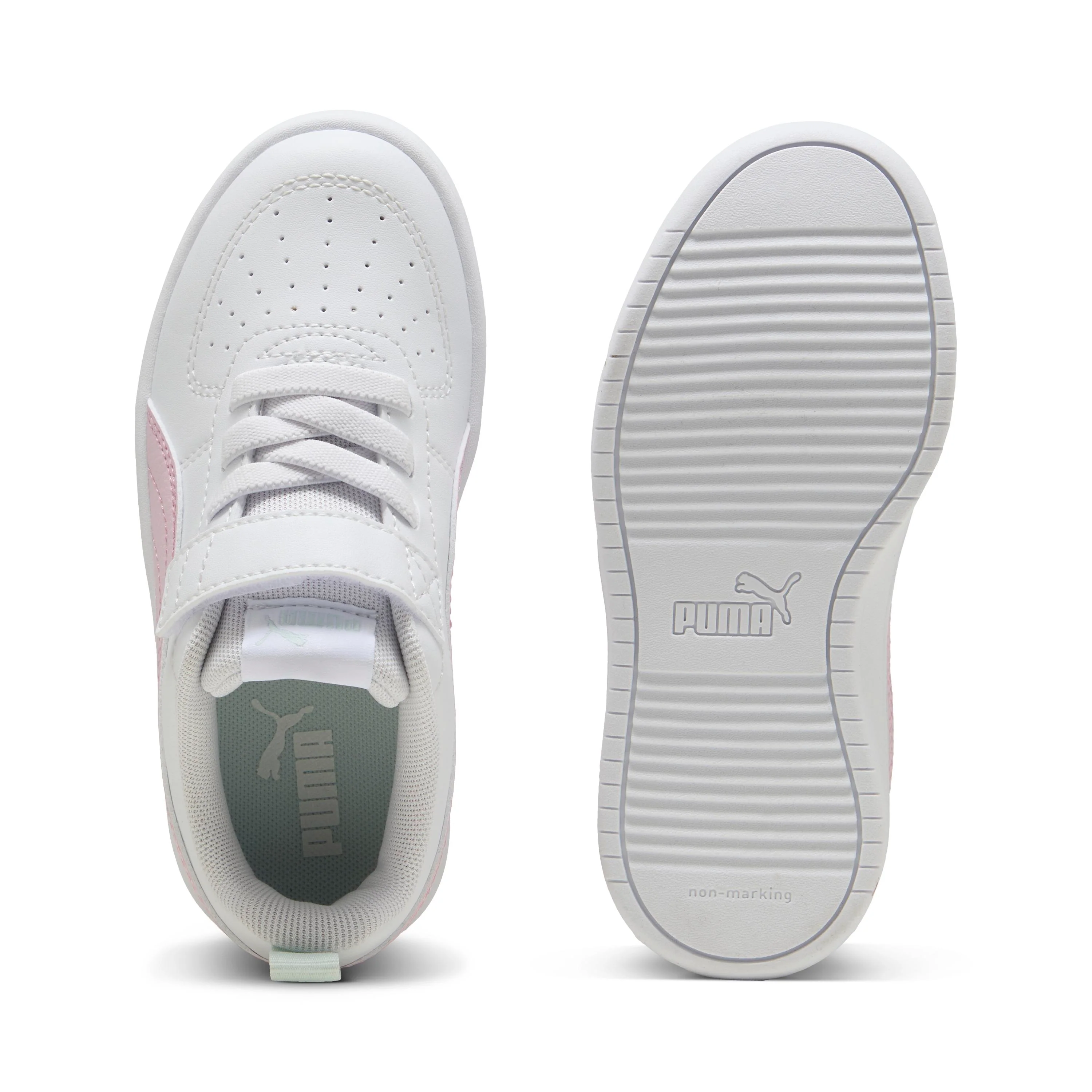 Sneakers bianche e rosa da Bambina con logo Puma Rickie - Image 5