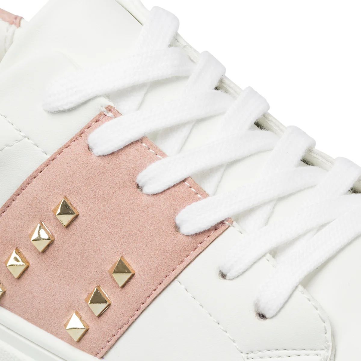 Sneakers bianche e rosa da donna con applicazione di borchie Lora Ferres - Image 11