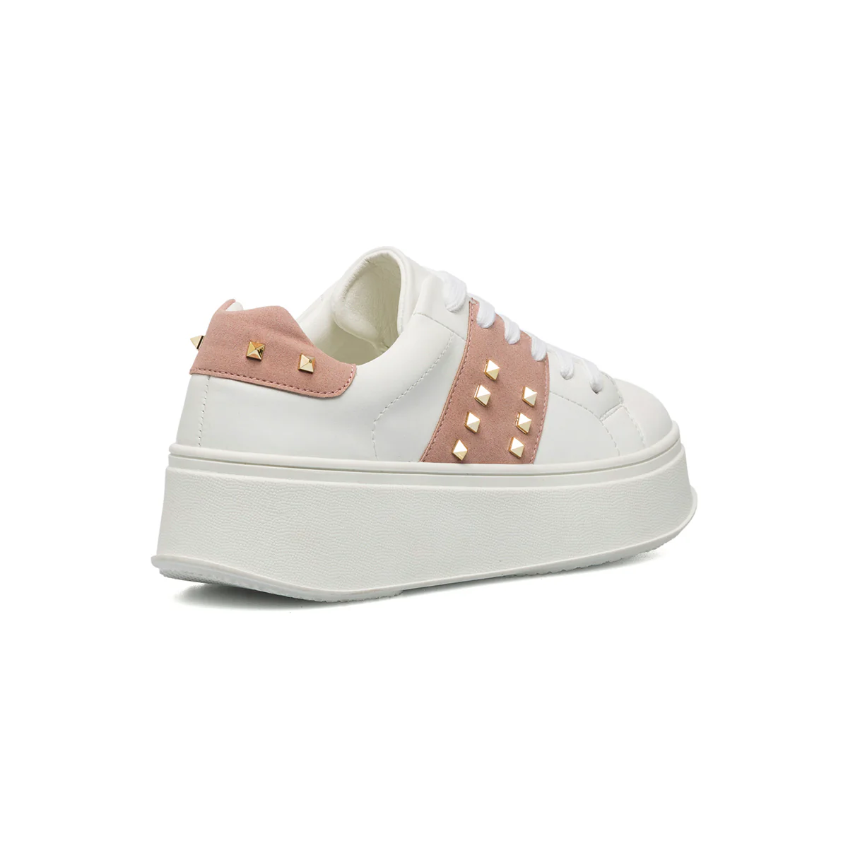 Sneakers bianche e rosa da donna con applicazione di borchie Lora Ferres - Image 8