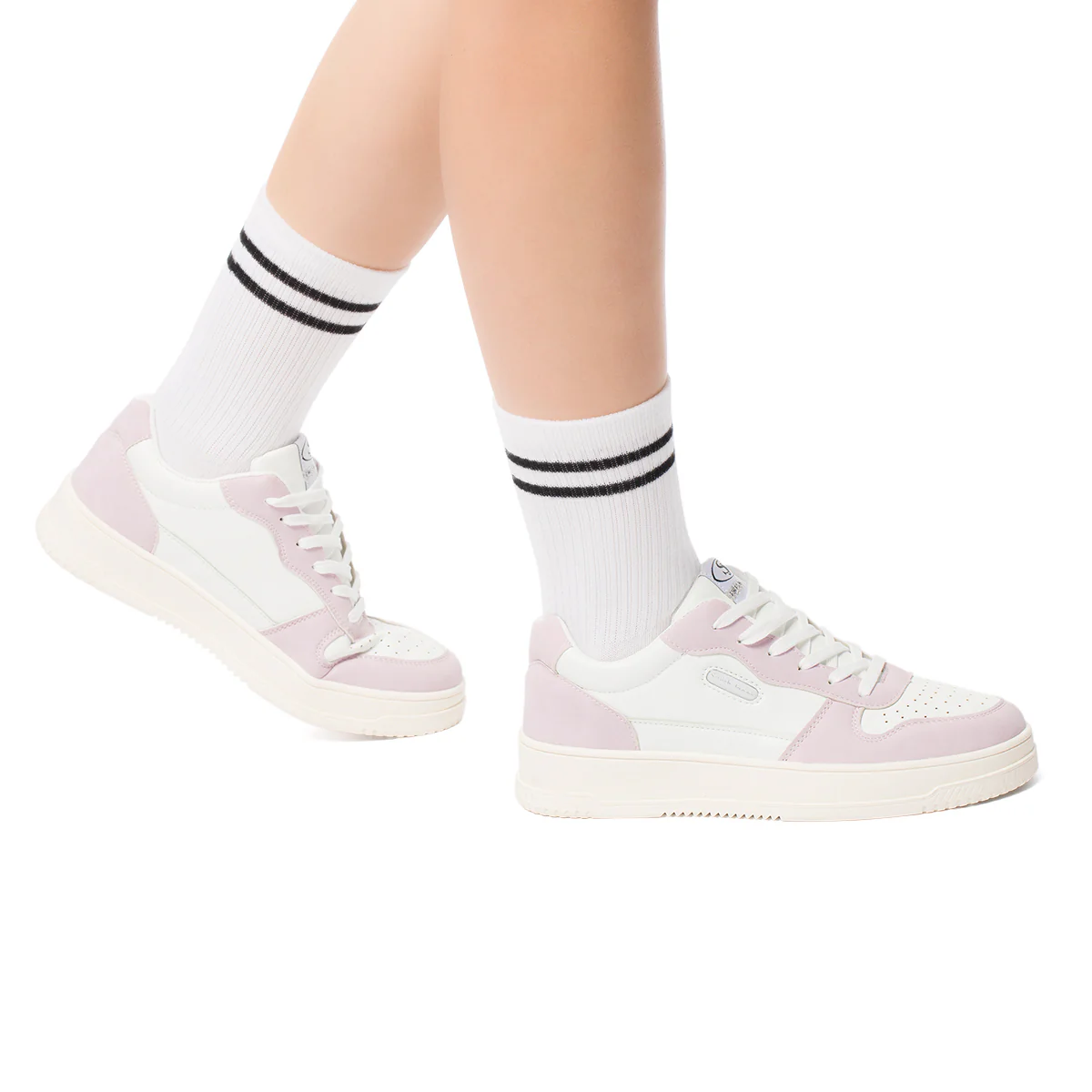 Sneakers bianche e rosa da donna con dettagli traforati Swish Jeans - Image 2