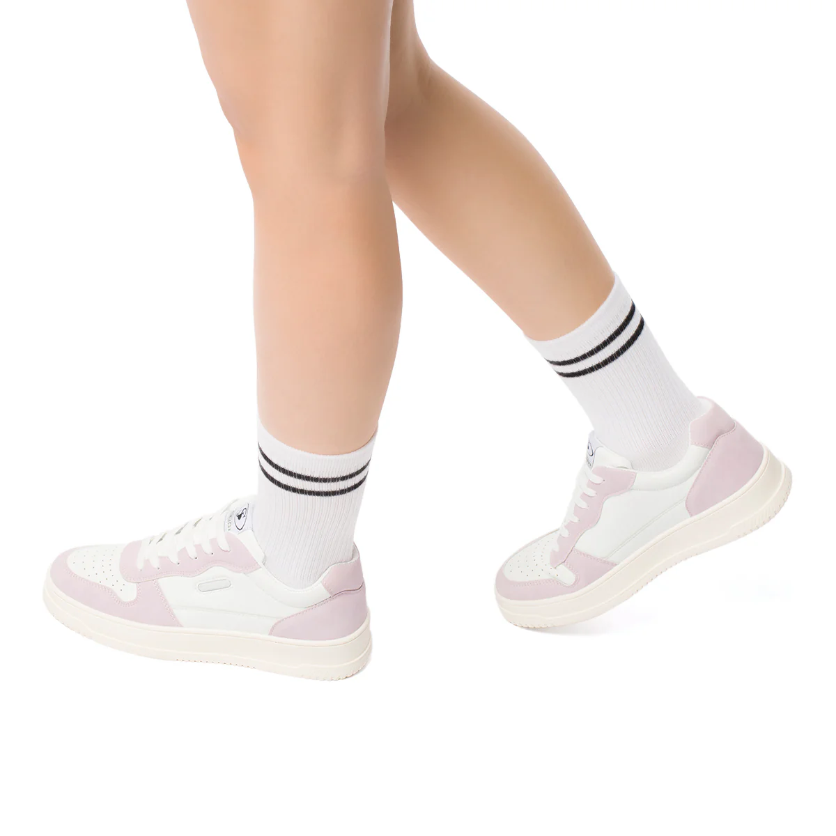 Sneakers bianche e rosa da donna con dettagli traforati Swish Jeans - Image 3