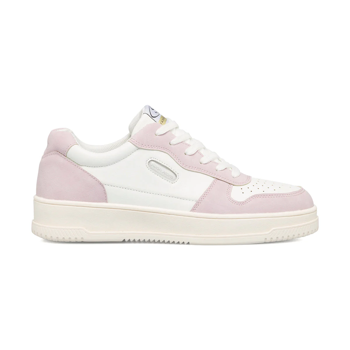Sneakers bianche e rosa da donna con dettagli traforati Swish Jeans - Image 4