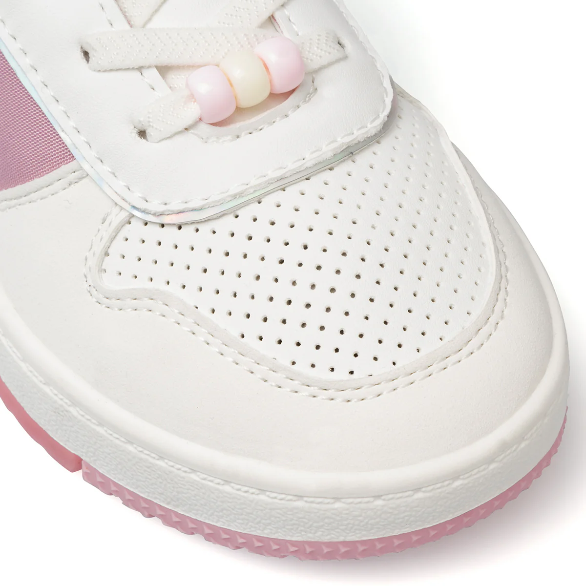 Sneakers bianche e rosa da ragazza con dettaglio glitterato 10 Baci - Image 6