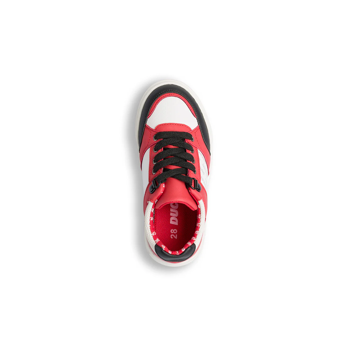 Sneakers bianche e rosse da ragazzo con logo laterale Ducati - Image 5
