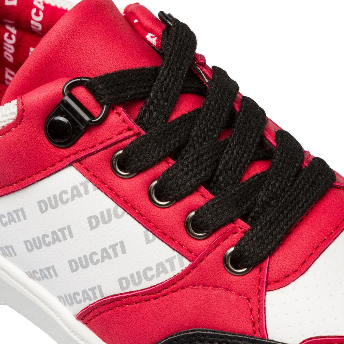 Sneakers bianche e rosse da ragazzo con logo laterale Ducati - Image 6