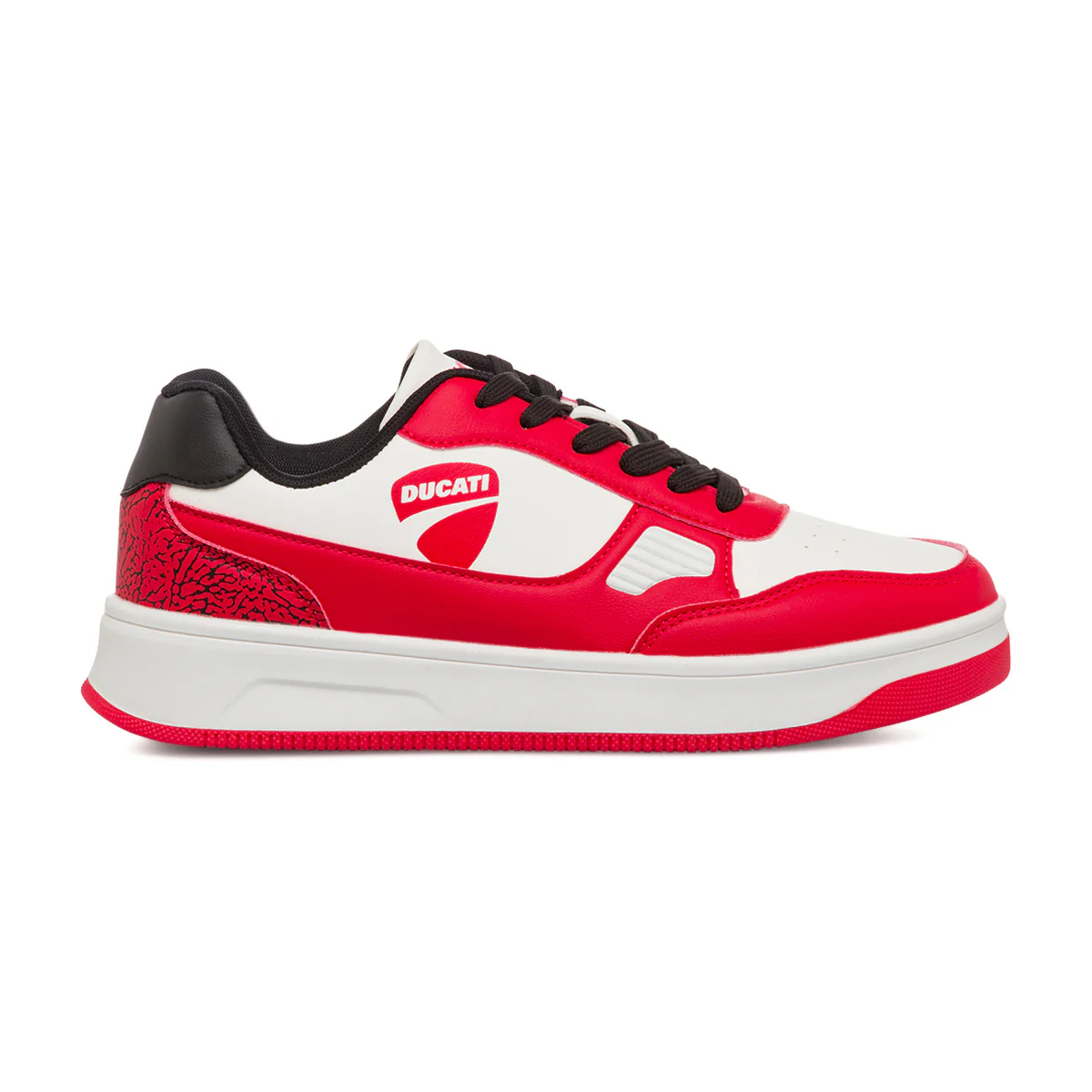 Sneakers bianche e rosse da ragazzo con logo laterale Ducati Valencia 5 GS