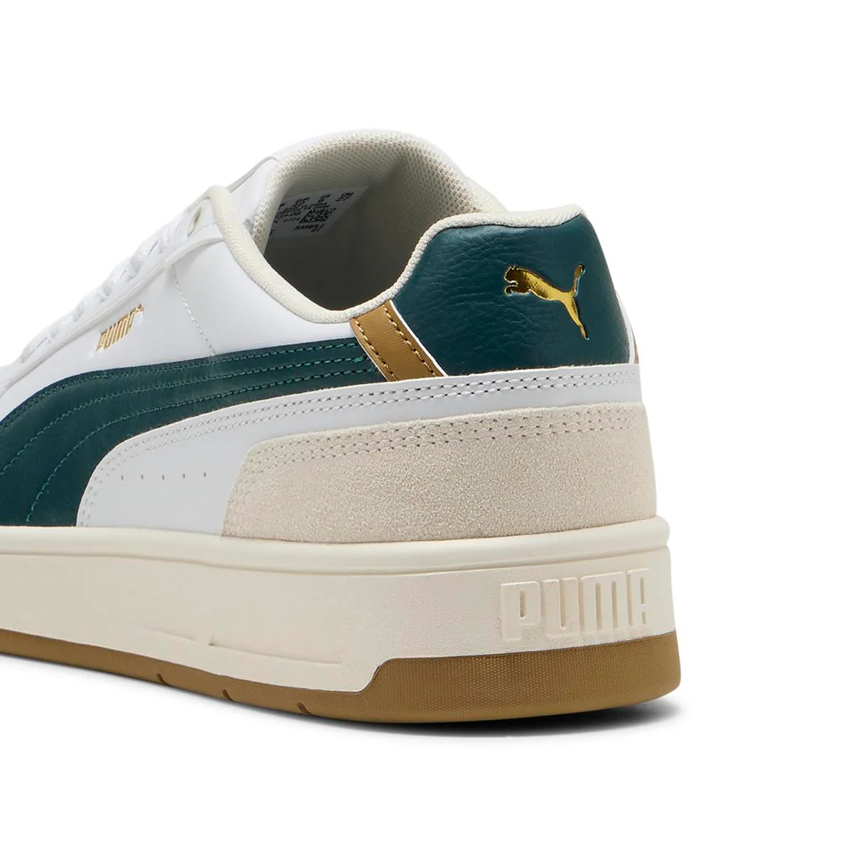 Sneakers bianche e verde scuro da Uomo Puma Court Classico - Image 4