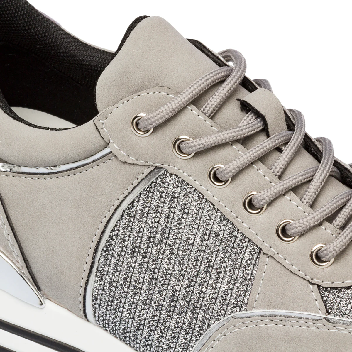 Sneakers bianche e verdi da donna con zeppa 5 cm Lora Ferres - Image 6