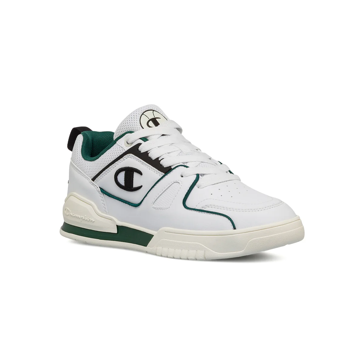 Sneakers bianche e verdi da uomo con logo laterale Champion 3 Point Low - Image 2