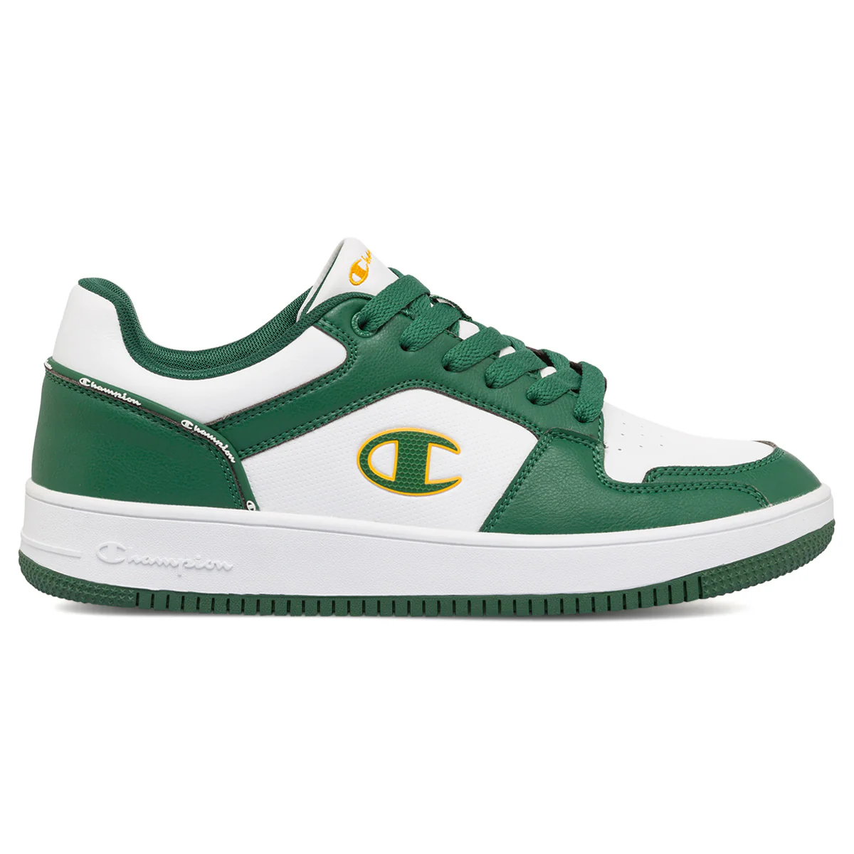 Sneakers bianche e verdi da uomo con logo laterale Champion Rebound 2.0 Low