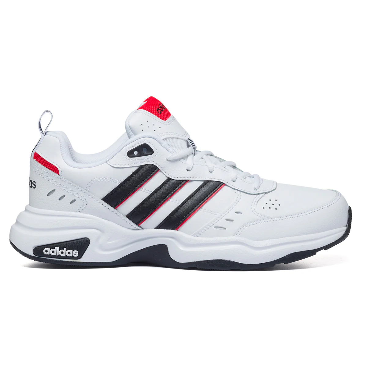 Sneakers bianche e verdi in pelle e similpelle con dettagli traforati adidas Strutter