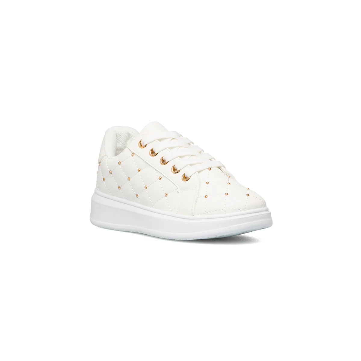 Sneakers bianche effetto trapuntato con piccole borchie 10 Baci - Image 2