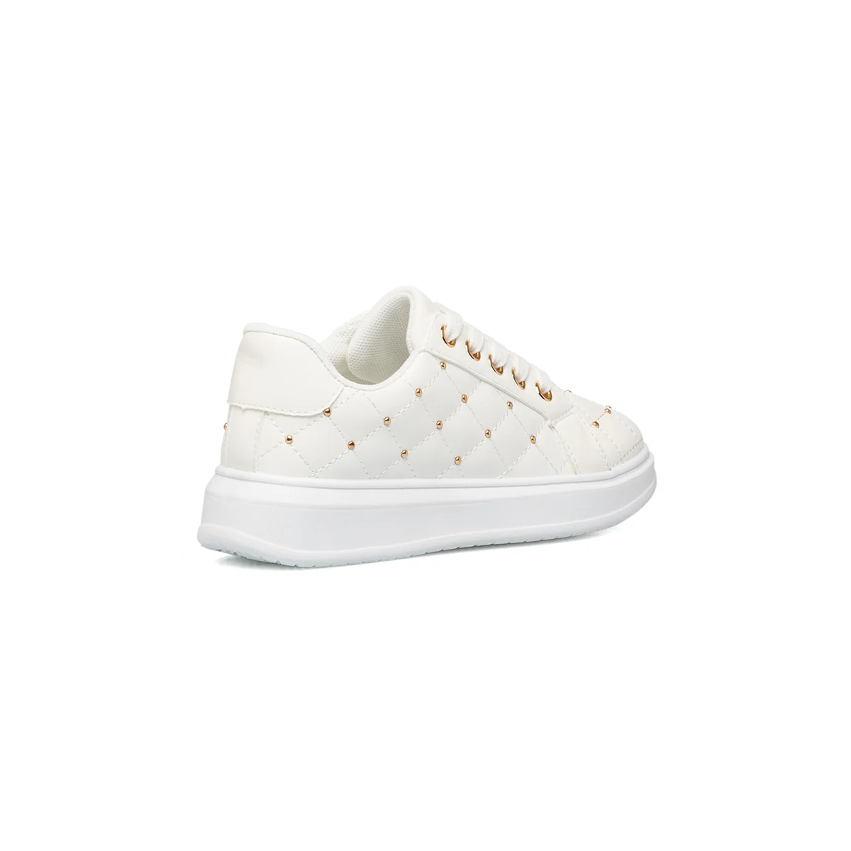 Sneakers bianche effetto trapuntato con piccole borchie 10 Baci - Image 3