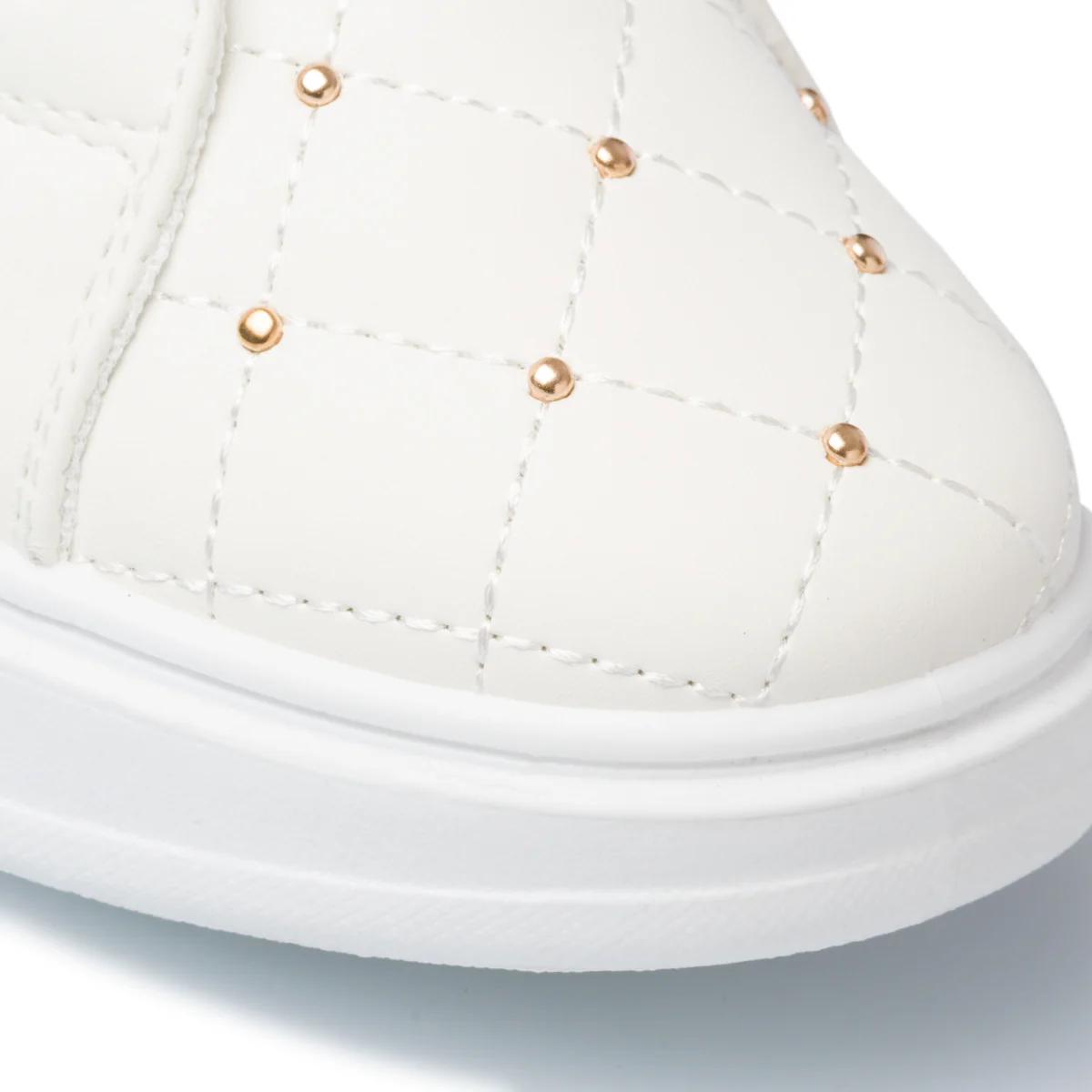 Sneakers bianche effetto trapuntato con piccole borchie 10 Baci - Image 5