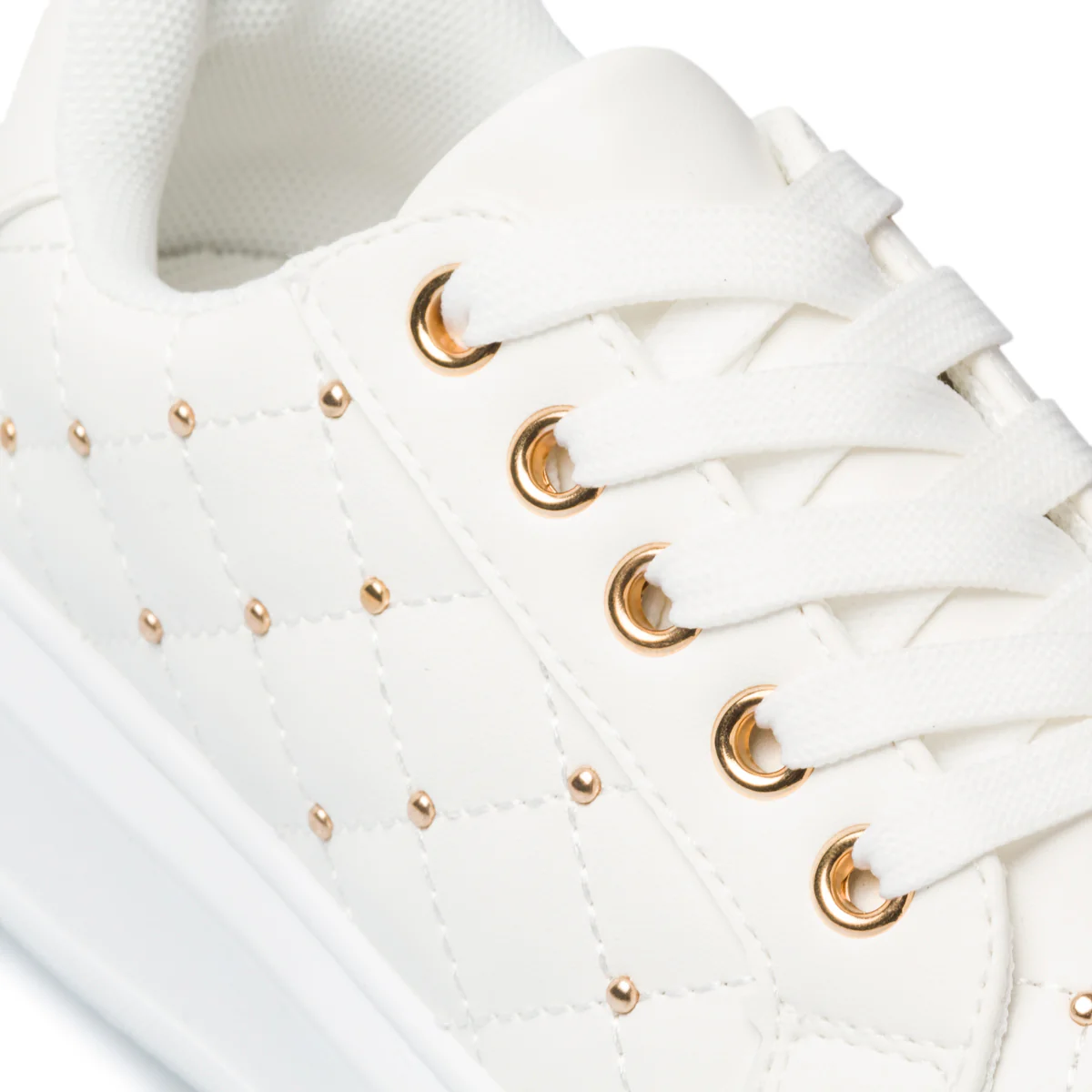 Sneakers bianche effetto trapuntato con piccole borchie 10 Baci - Image 6